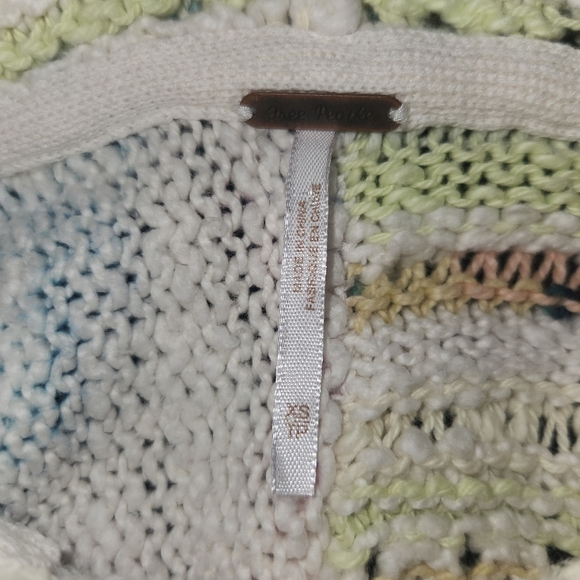 Free people flower child multicolor knit hooded poncho sweater size extra small - Picture 11 of 13